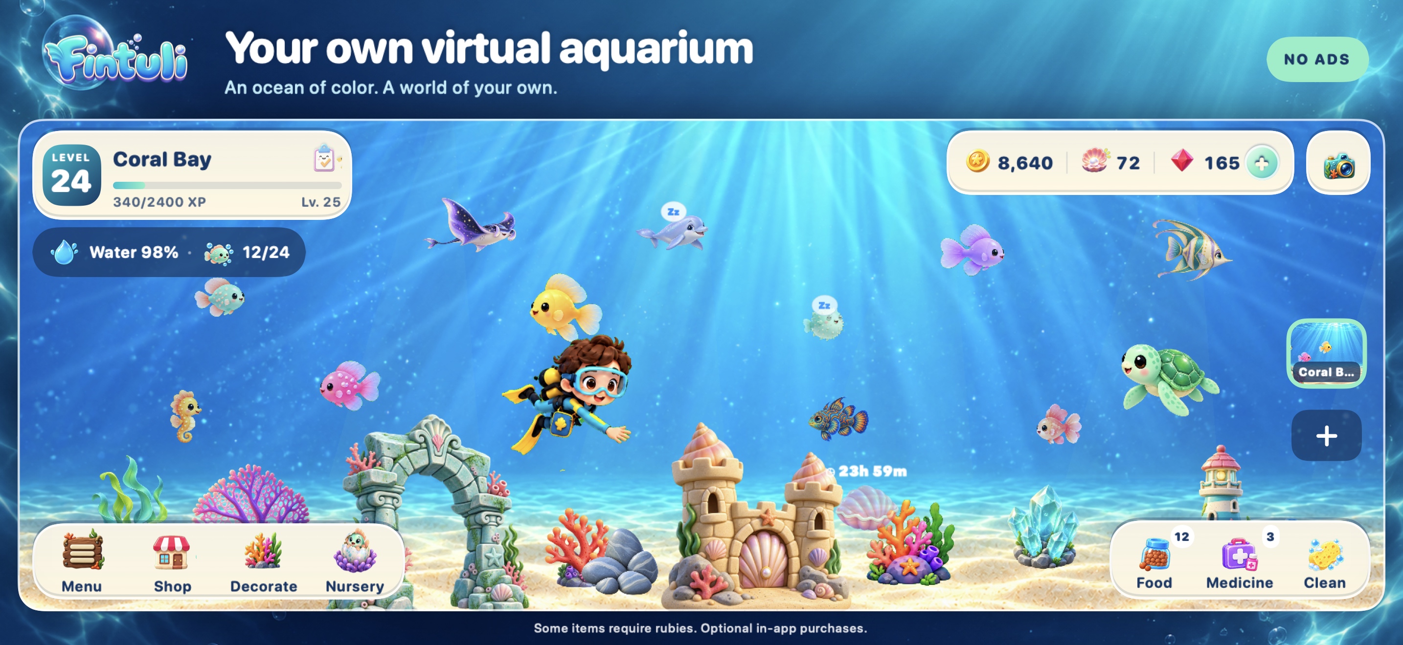 Fintuli — Seu próprio aquário virtual.